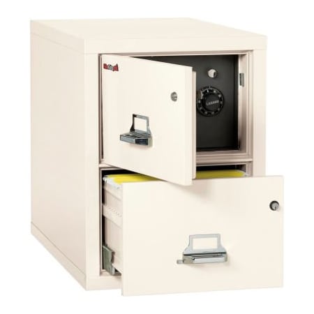 Fire King Fireking Fireproof 2 Drawer Vertical Safe-In-File Legal 20-13/16"Wx31-9/16"Dx27-3/4"H Ivory White 2-2131-CIWSF